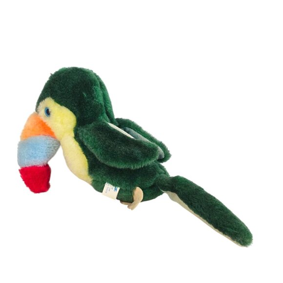 ACME Plush Parrot Stuffed Animal Toy Green Bird Vintage 1983 Hanging Tropical - Picture 3 of 7